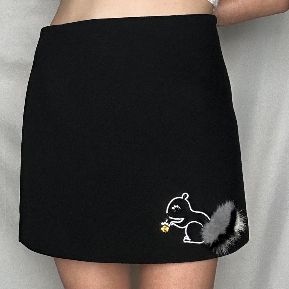 COLOR MIKIBANA Crystal Chipmunk/Squirrel Mini Skirt w/ Removable Fur Tail